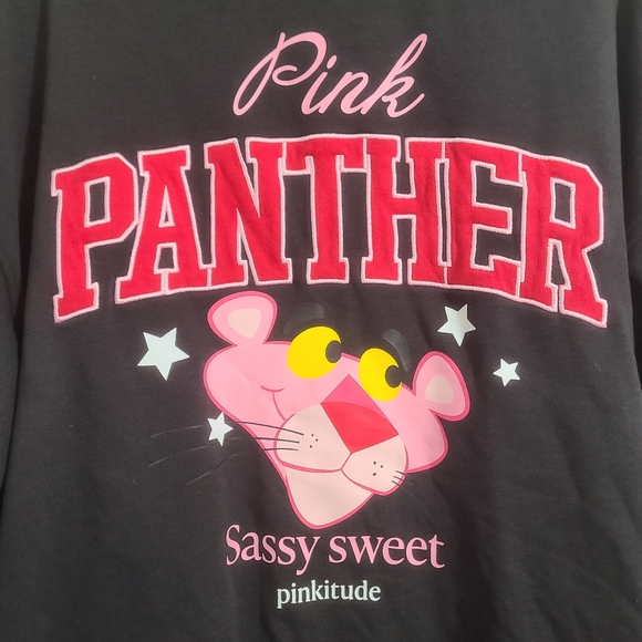 H&M Womens Pink Panther Hoodie Sassy Sweet Pinkitude Size Small - Picture 2 of 3